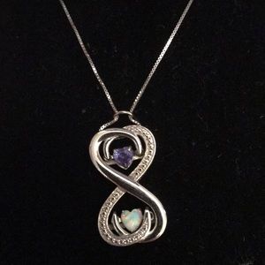 Kay Necklace - 10k White Gold Alexandrite and Opal